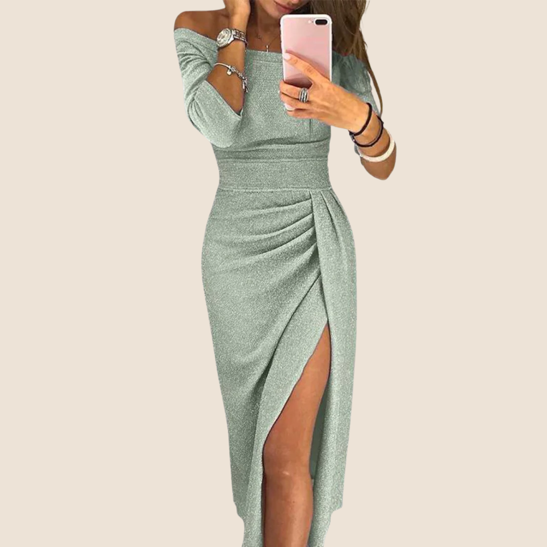 Isabeau | Elegant halterneck maxi dress