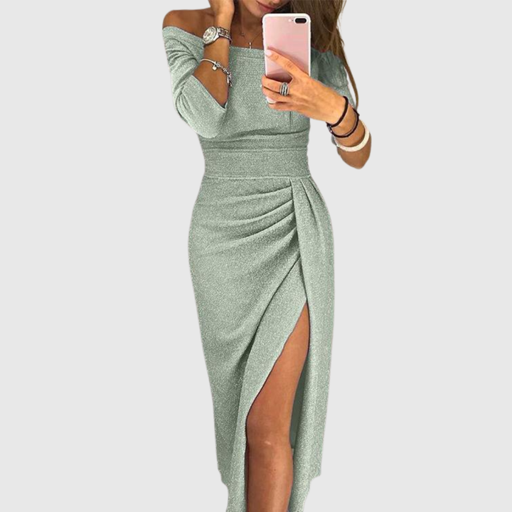Isabeau | Elegant halterneck maxi dress