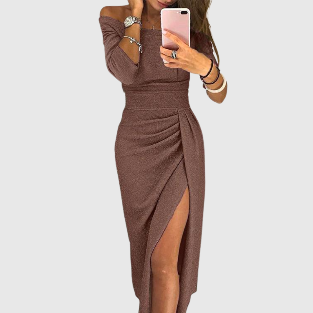 Isabeau | Elegant halterneck maxi dress