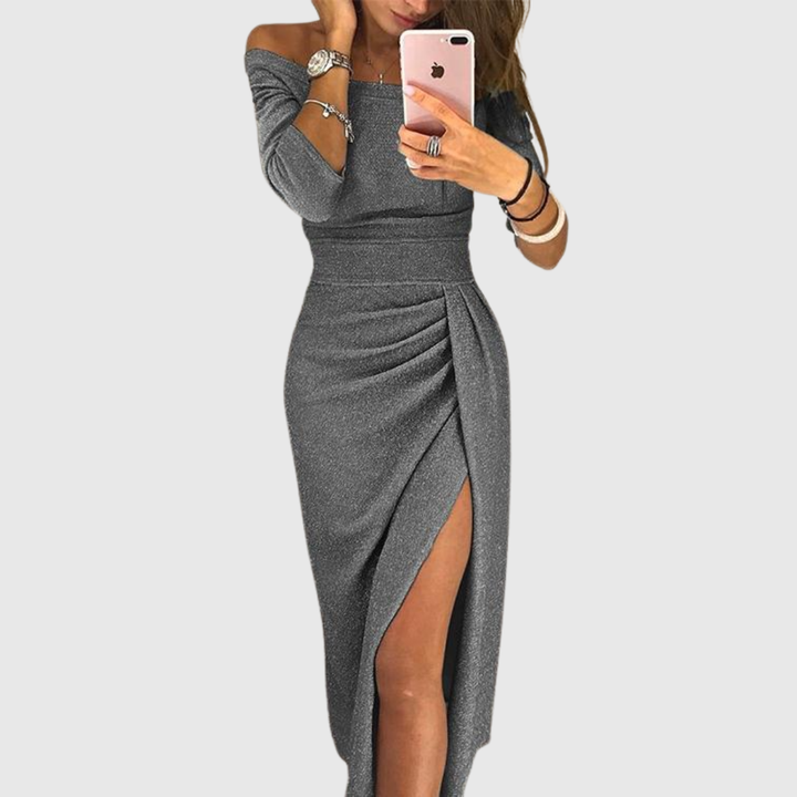 Isabeau | Elegant halterneck maxi dress