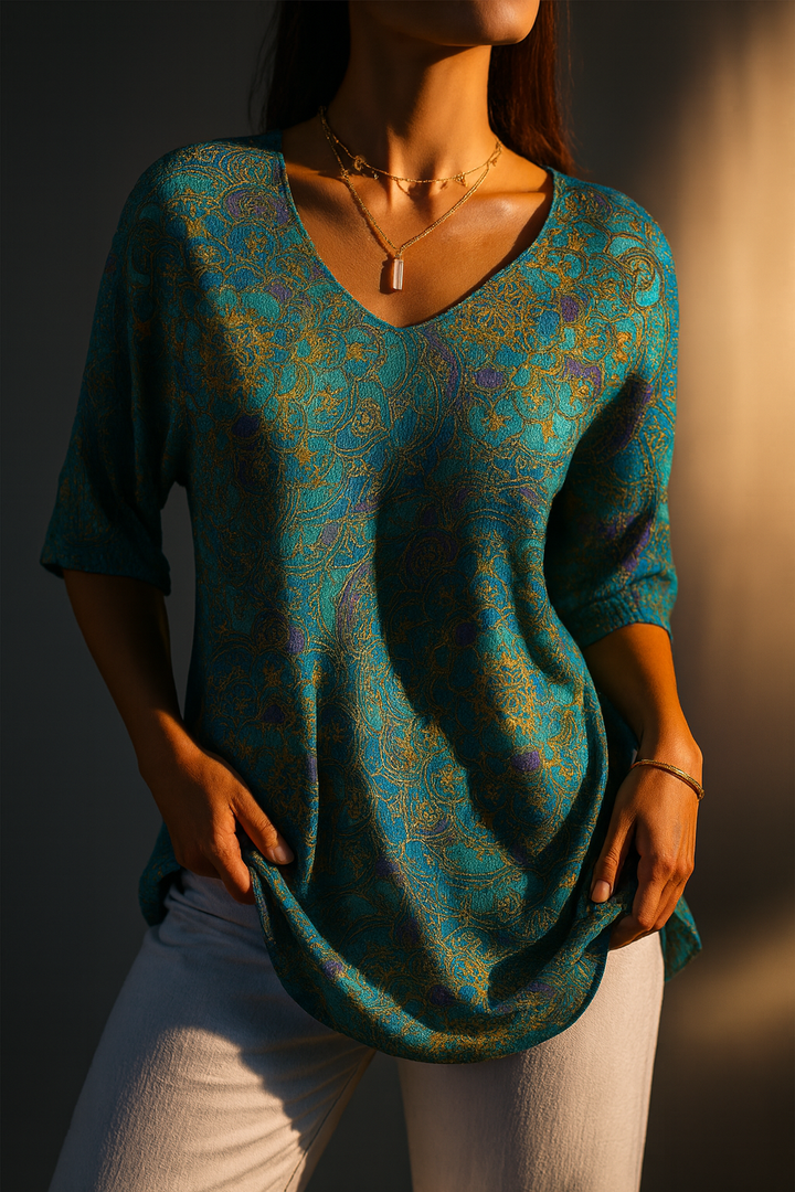 Amelia | Women's Retro Art Print Casual Pullover