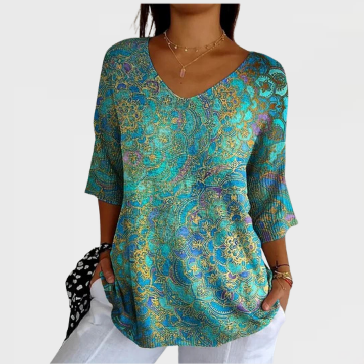 Amelia | Women's Retro Art Print Casual Pullover