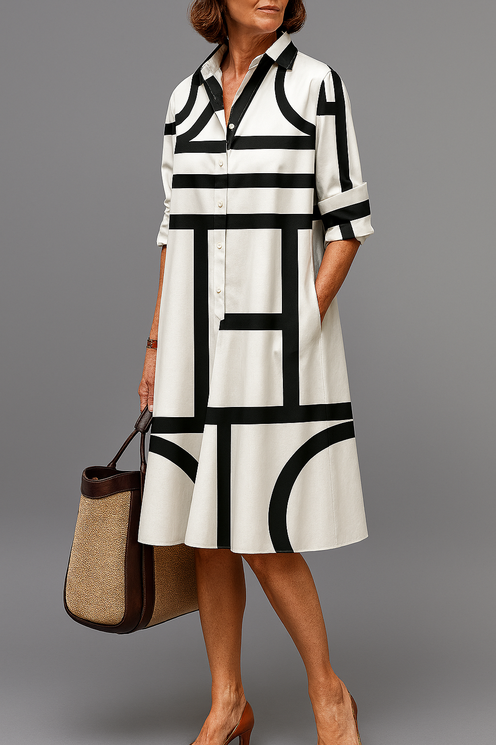 Elena - Chic Satin Midi Dress