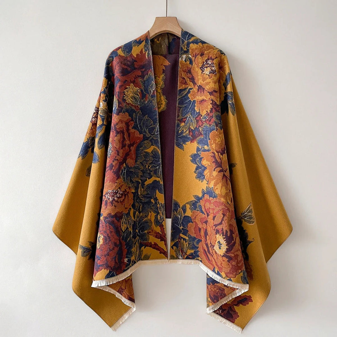 Carolinne | Floral Silk-Blend Shawl