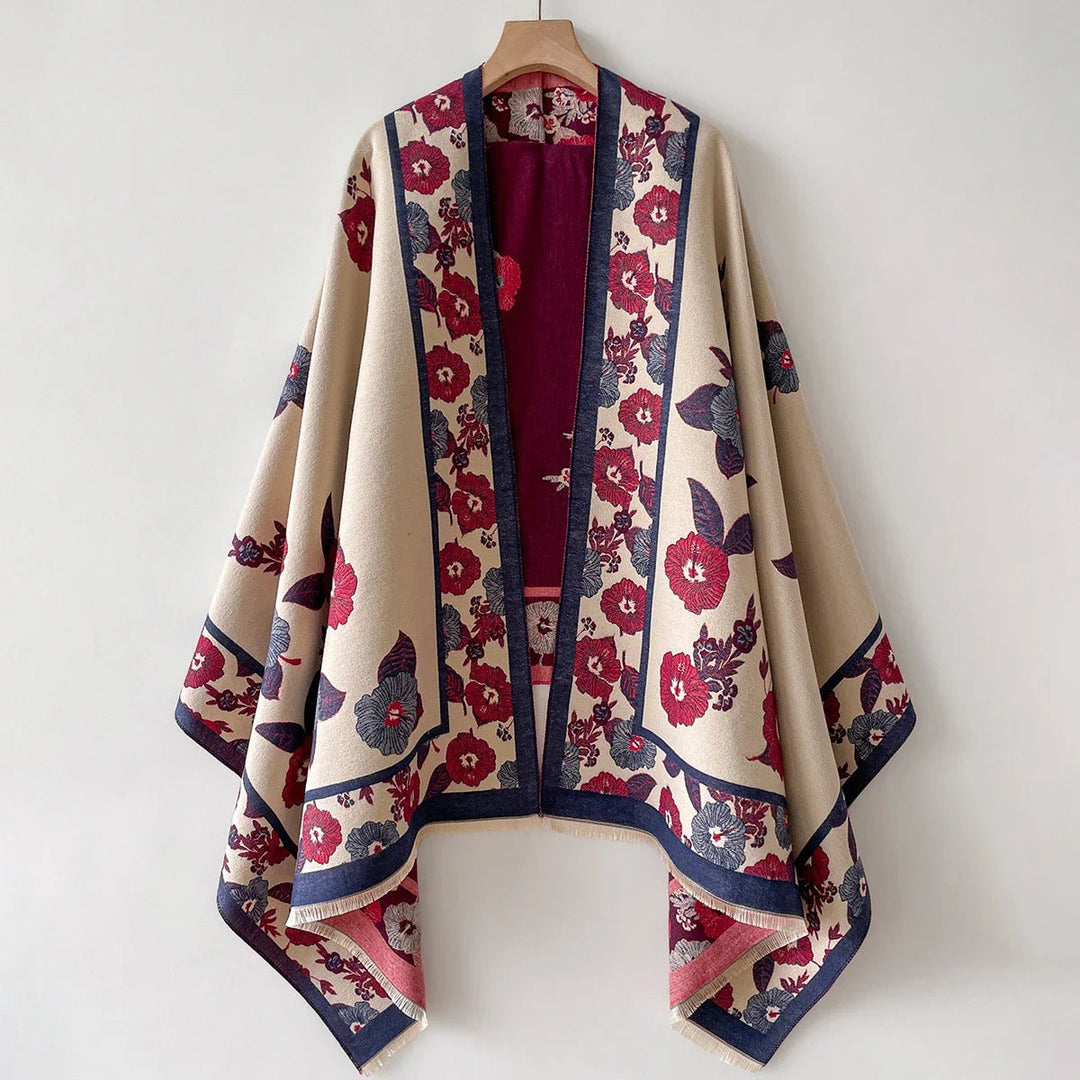 Carolinne | Floral Silk-Blend Shawl